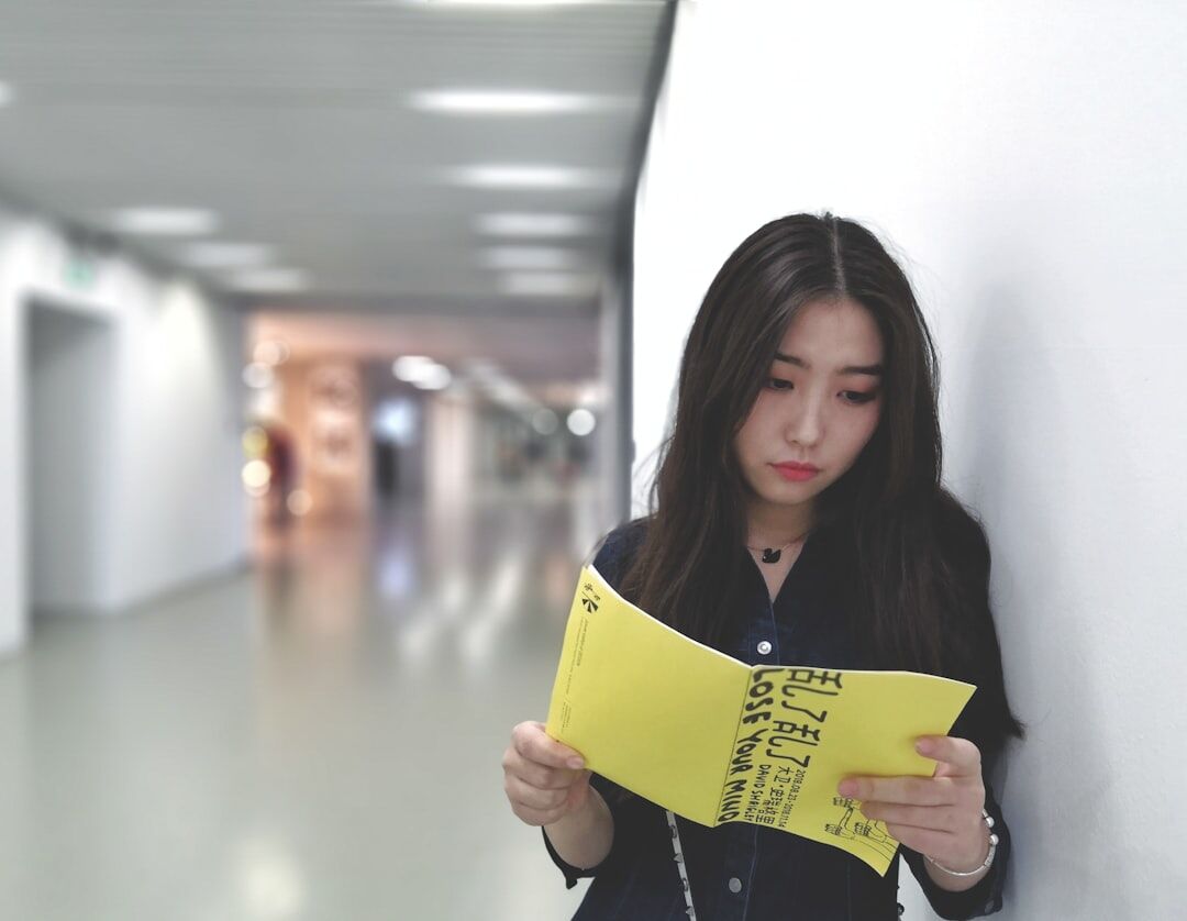 woman reading script