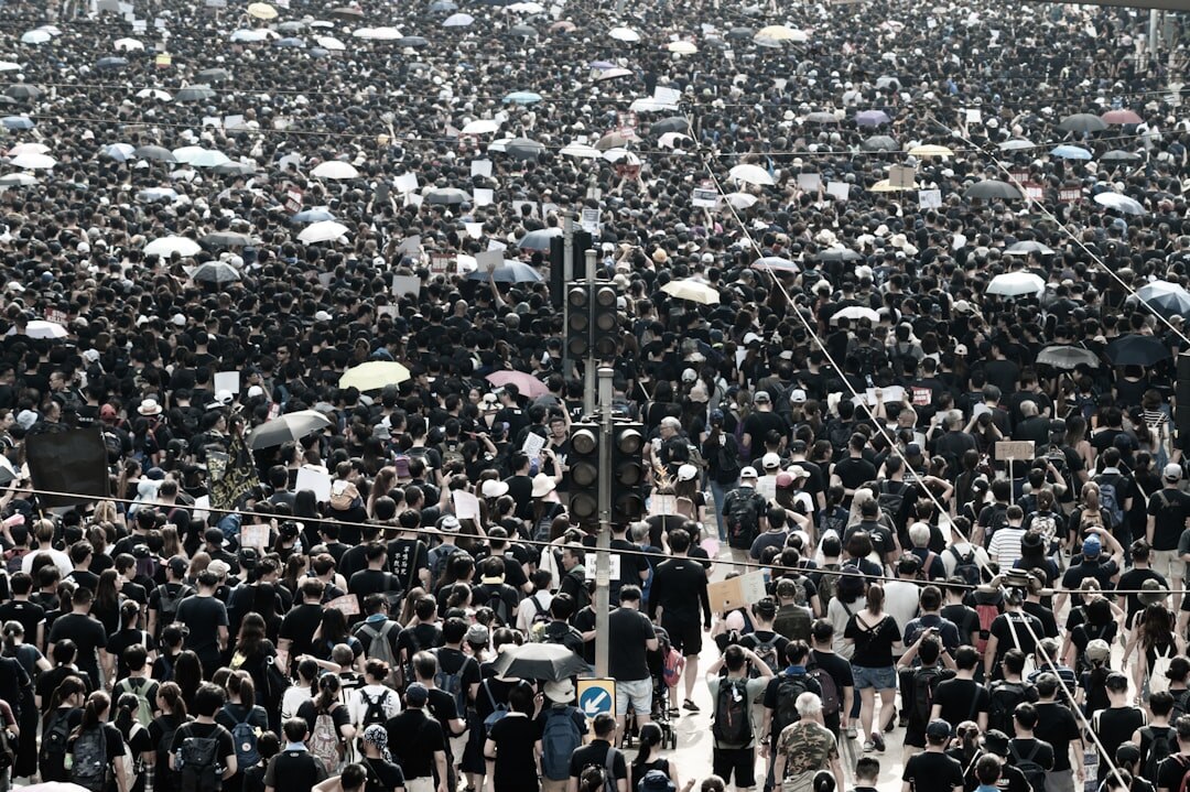 mourning crowd at funeral