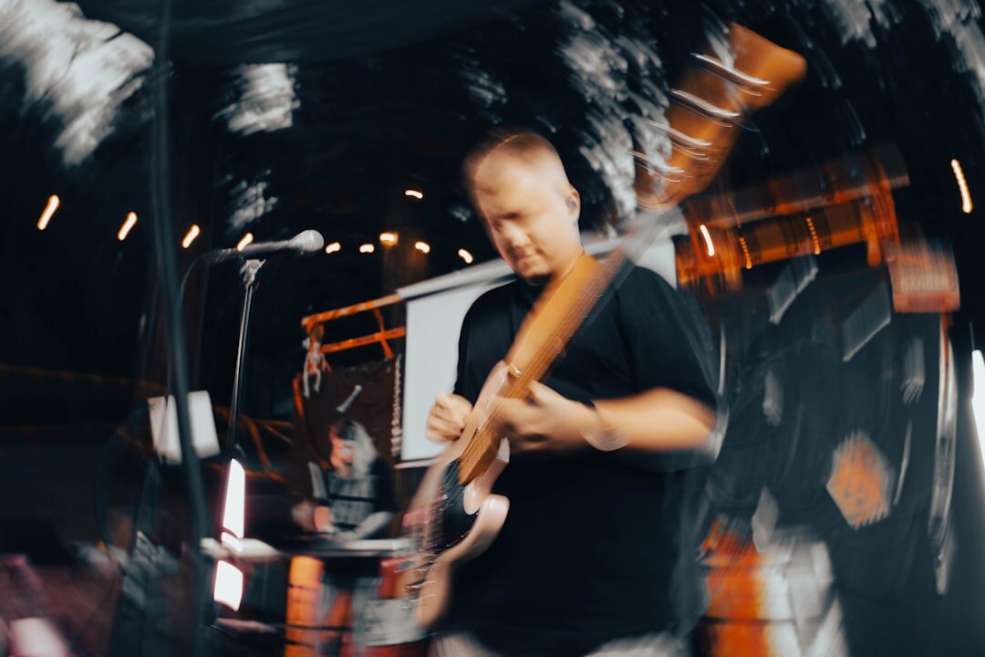 local musician smiling backstage
